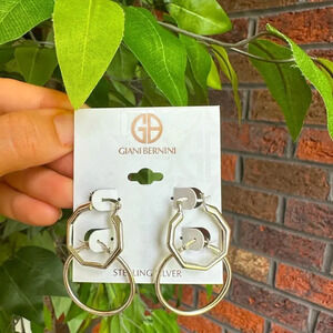 Giani Bernini 925 Sterling Silver 4 Hoops Earrings NWT